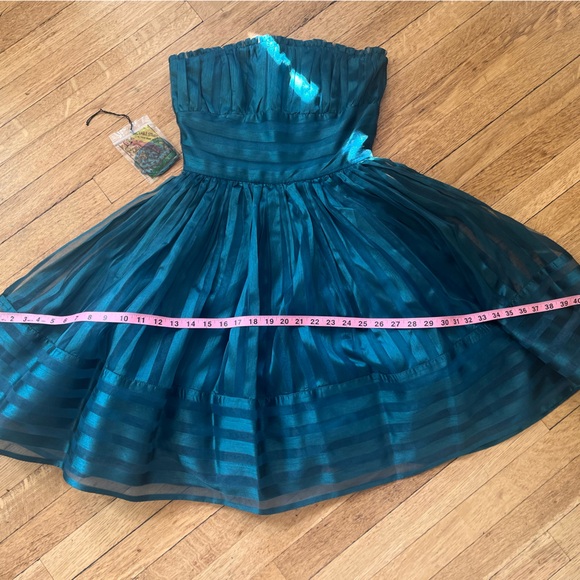 Betsey Johnson Teal Cupcake Strapless Dress - Picture 6 of 11